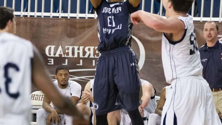 Jordan Young shooting a hoop